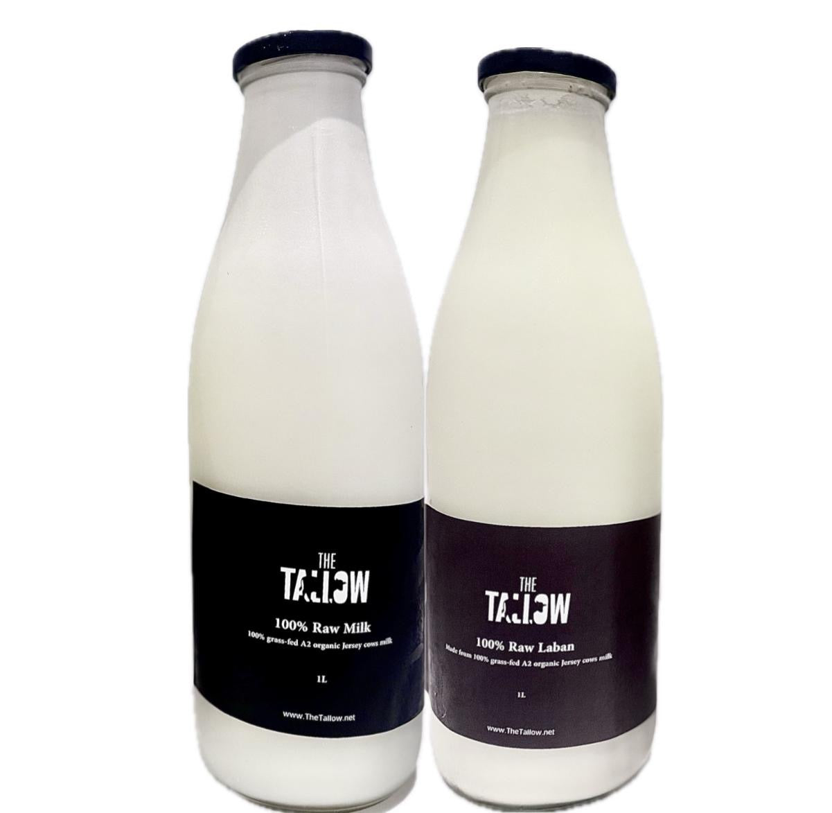 1 لتر حليب نيئ و 1 لتر لبن نيئ