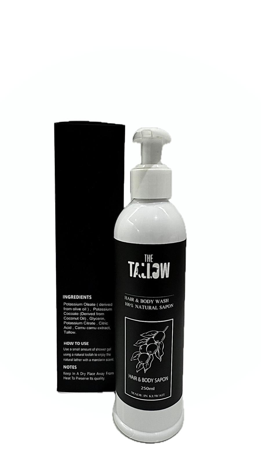 Hair & Body wash 100% Natural Sapon 250ml - Primetallow