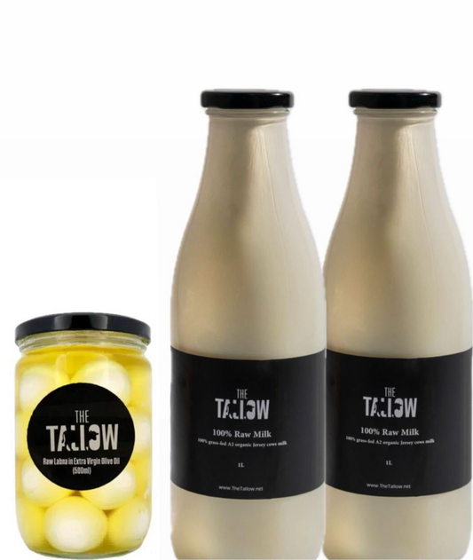 Raw Milk 2L & Raw Labna in Extra virgin olive oil 500ML