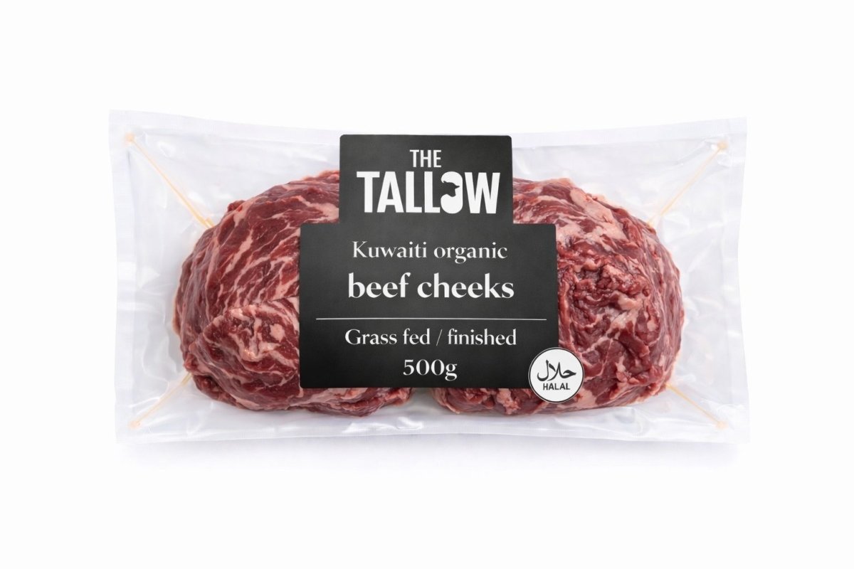 Kuwaiti organic beef cheeks grass fed grass finished 500g - The tallow