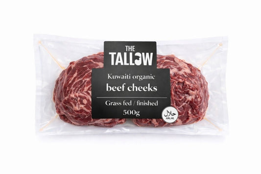 Kuwaiti organic beef cheeks grass fed grass finished 500g - The tallow