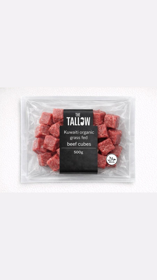 Kuwaiti organic grass fed beef cubes 500g - Primetallow