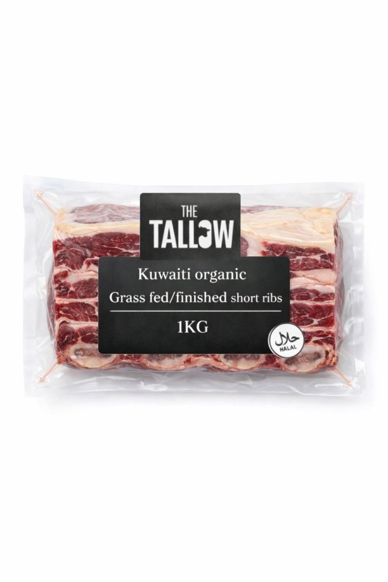 Kuwaiti organic grass fed grass finished short ribs 1KG - The tallow