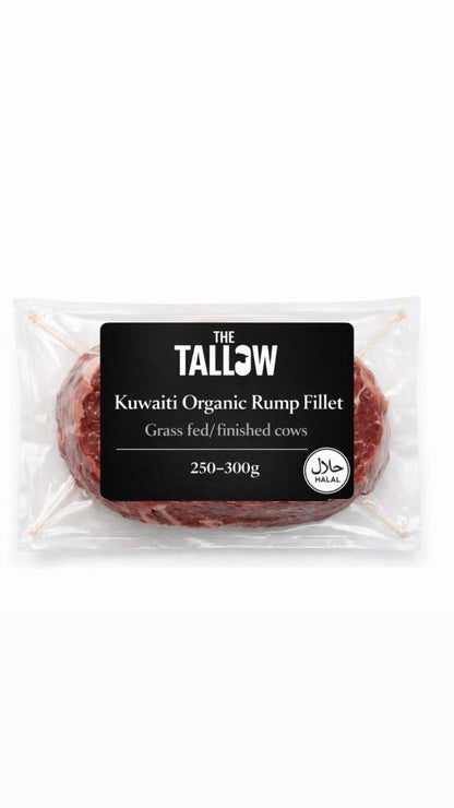 Kuwaiti Organic Grass Fed/Finished Rump fillet steak 250 - 300g - The tallow