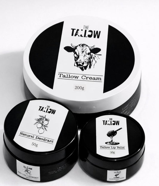 Tallow lotion , Natural deodorant & Tallow lips balm - The tallow